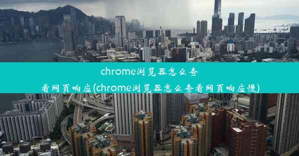 chrome浏览器怎么查看网页响应(chrome浏览器怎么查看网页响应慢)