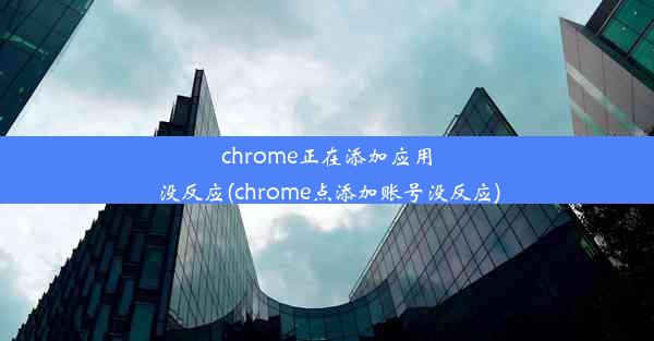 chrome正在添加应用没反应(chrome点添加账号没反应)