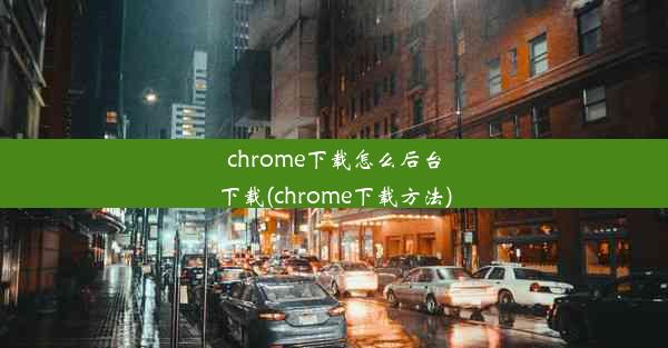 chrome下载怎么后台下载(chrome下载方法)