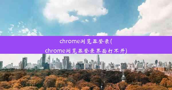 chrome浏览器登录(chrome浏览器登录界面打不开)