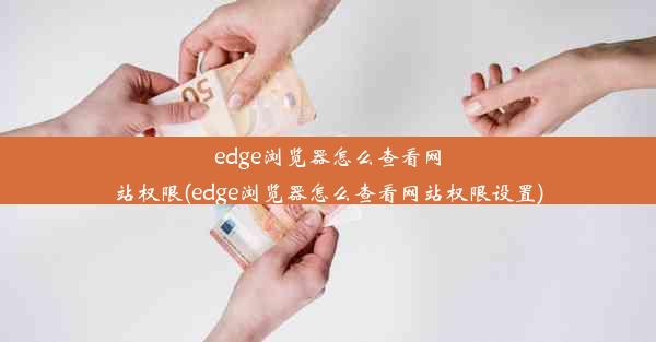 edge浏览器怎么查看网站权限(edge浏览器怎么查看网站权限设置)