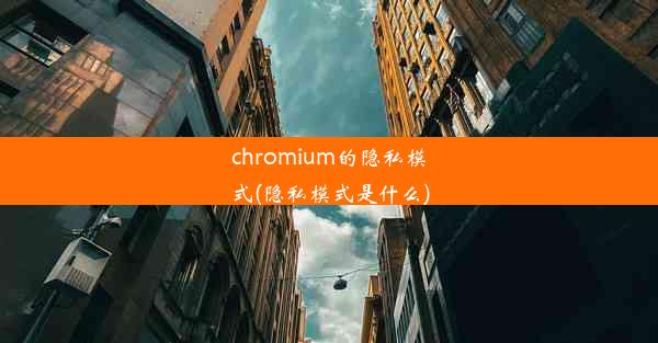 chromium的隐私模式(隐私模式是什么)