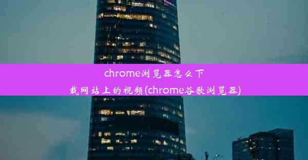 chrome浏览器怎么下载网站上的视频(chrome谷歌浏览器)