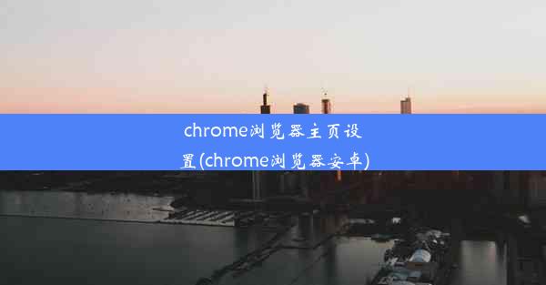 chrome浏览器主页设置(chrome浏览器安卓)