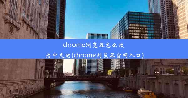 chrome浏览器怎么改为中文的(chrome浏览器官网入口)