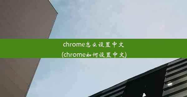 chrome怎么设置中文(chrome如何设置中文)