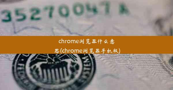 chrome浏览器什么意思(chrome浏览器手机版)