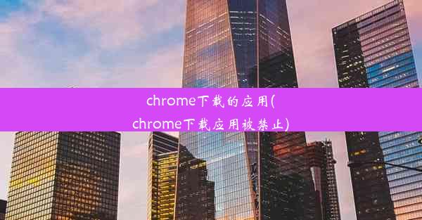 chrome下载的应用(chrome下载应用被禁止)