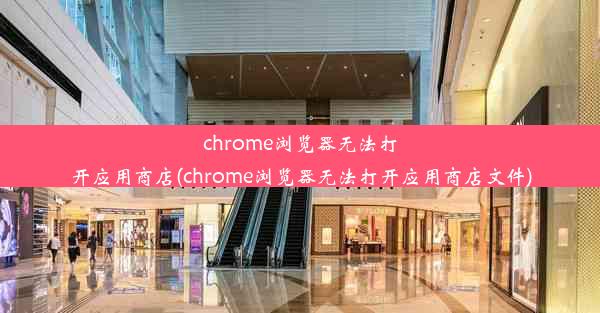 chrome浏览器无法打开应用商店(chrome浏览器无法打开应用商店文件)