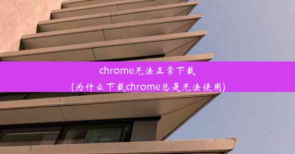 chrome无法正常下载(为什么下载chrome总是无法使用)