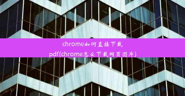 chrome如何直接下载pdf(chrome怎么下载网页图片)