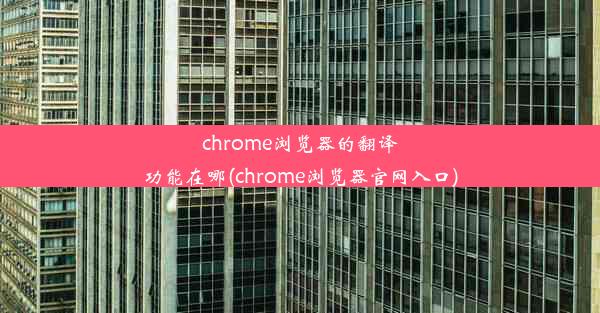 chrome浏览器的翻译功能在哪(chrome浏览器官网入口)