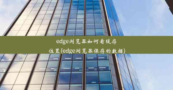 edge浏览器如何看缓存位置(edge浏览器保存的数据)