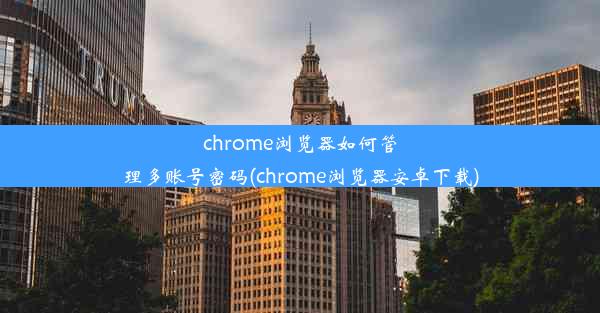 chrome浏览器如何管理多账号密码(chrome浏览器安卓下载)