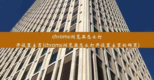 chrome浏览器怎么打开设置主页(chrome浏览器怎么打开设置主页的网页)