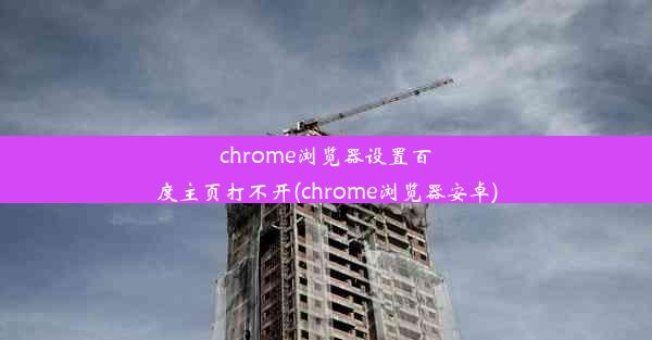 chrome浏览器设置百度主页打不开(chrome浏览器安卓)