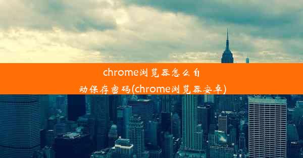 chrome浏览器怎么自动保存密码(chrome浏览器安卓)