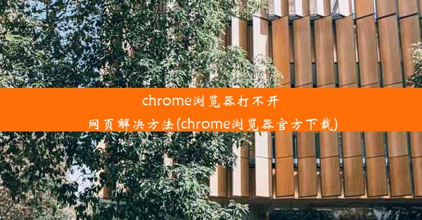 chrome浏览器打不开网页解决方法(chrome浏览器官方下载)