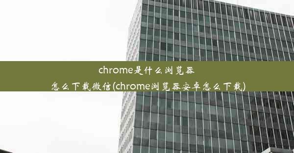 chrome是什么浏览器怎么下载微信(chrome浏览器安卓怎么下载)