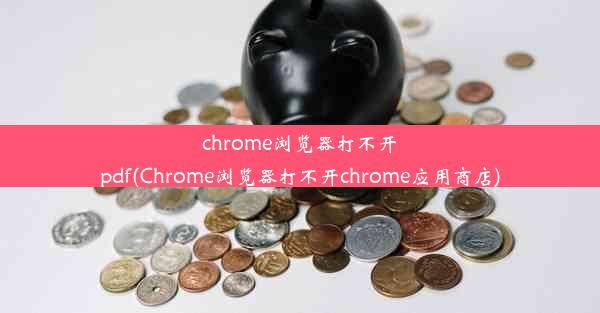 chrome浏览器打不开pdf(Chrome浏览器打不开chrome应用商店)