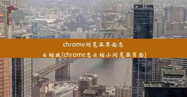 chrome浏览器界面怎么缩放(chrome怎么缩小浏览器页面)