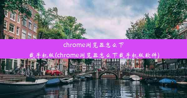 chrome浏览器怎么下载手机版(chrome浏览器怎么下载手机版软件)