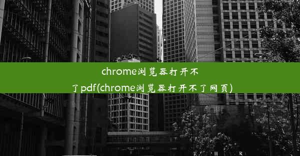 chrome浏览器打开不了pdf(chrome浏览器打开不了网页)