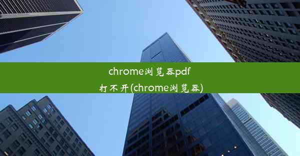 chrome浏览器pdf打不开(chrome浏览器)