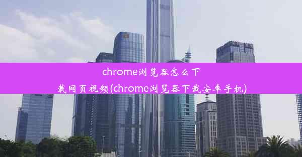 chrome浏览器怎么下载网页视频(chrome浏览器下载安卓手机)