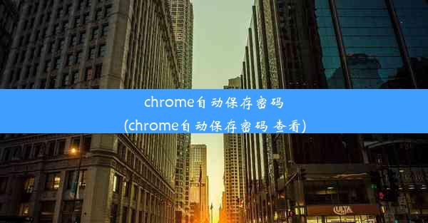 chrome自动保存密码(chrome自动保存密码 查看)