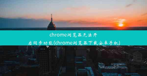 chrome浏览器无法开启同步功能(chrome浏览器下载安卓手机)