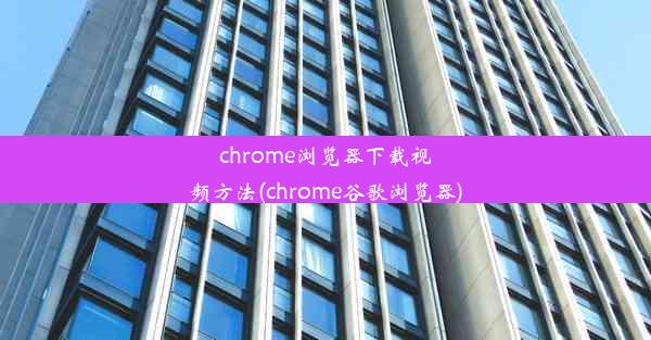 chrome浏览器下载视频方法(chrome谷歌浏览器)