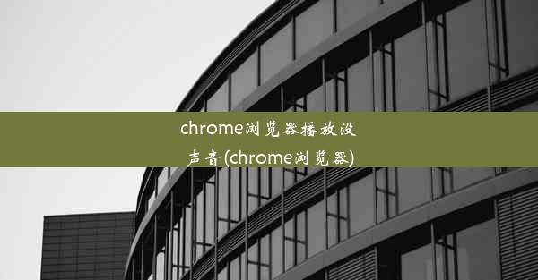 chrome浏览器播放没声音(chrome浏览器)