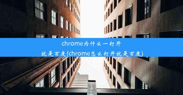 chrome为什么一打开就是百度(chrome怎么打开就是百度)