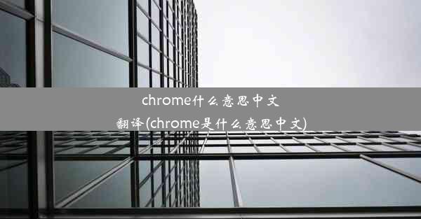 chrome什么意思中文翻译(chrome是什么意思中文)